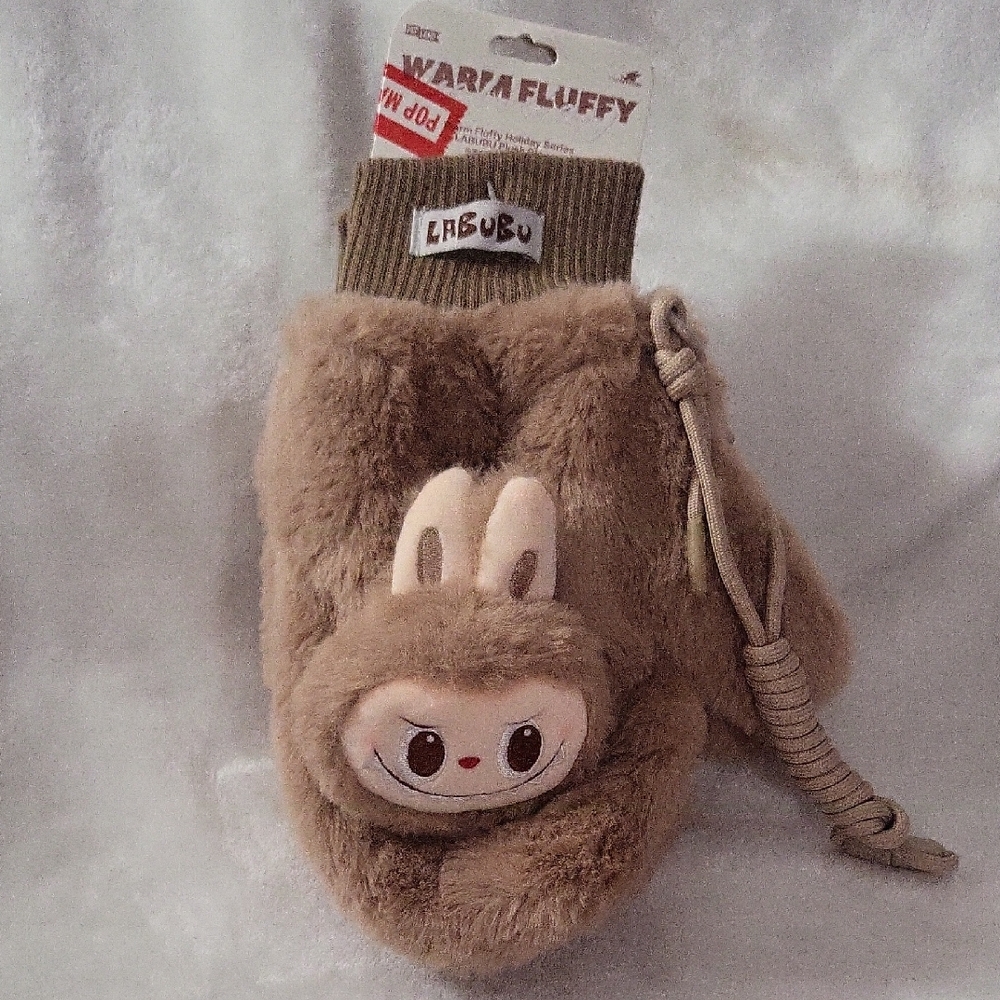 Labubu Tan Women's Mittens with Adorable Labubu Design